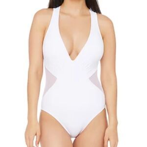La Blanca Mesh-merizing Strappy Halter One-Piece Swimsuit